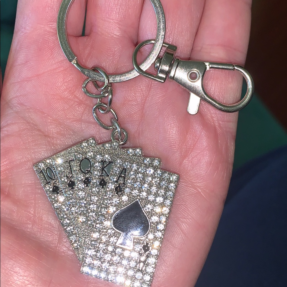 Crystal Playing Card purse/bag charm keychain - Picture 4 of 6